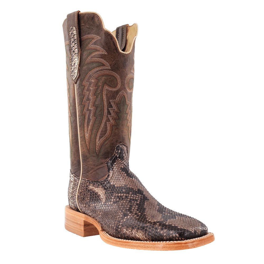 R Watson Men's Rustic Python Belly 13" Wide Square Toe Boots - RW7913 - 2 - 9B