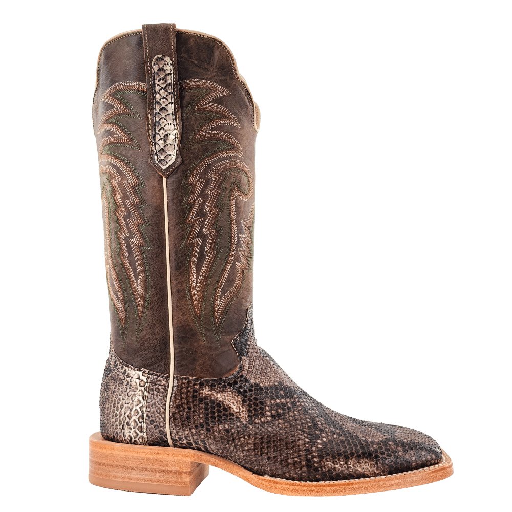 R Watson Men's Rustic Python Belly 13" Wide Square Toe Boots - RW7913 - 2 - 9B