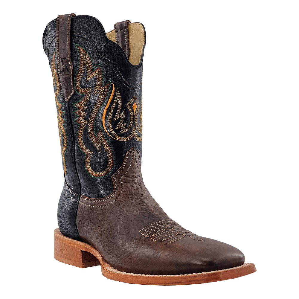 R. Watson Men's 11" Toscama Miel Soto Antique Miel Goat and Black Luster Goat Western Boot - RW8003-2-9B