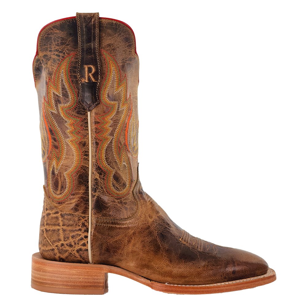 R. Watson Mens 11" Crazy Tan Goat Wide Square Toe Western Boots - RW8032 - 2 - 7D