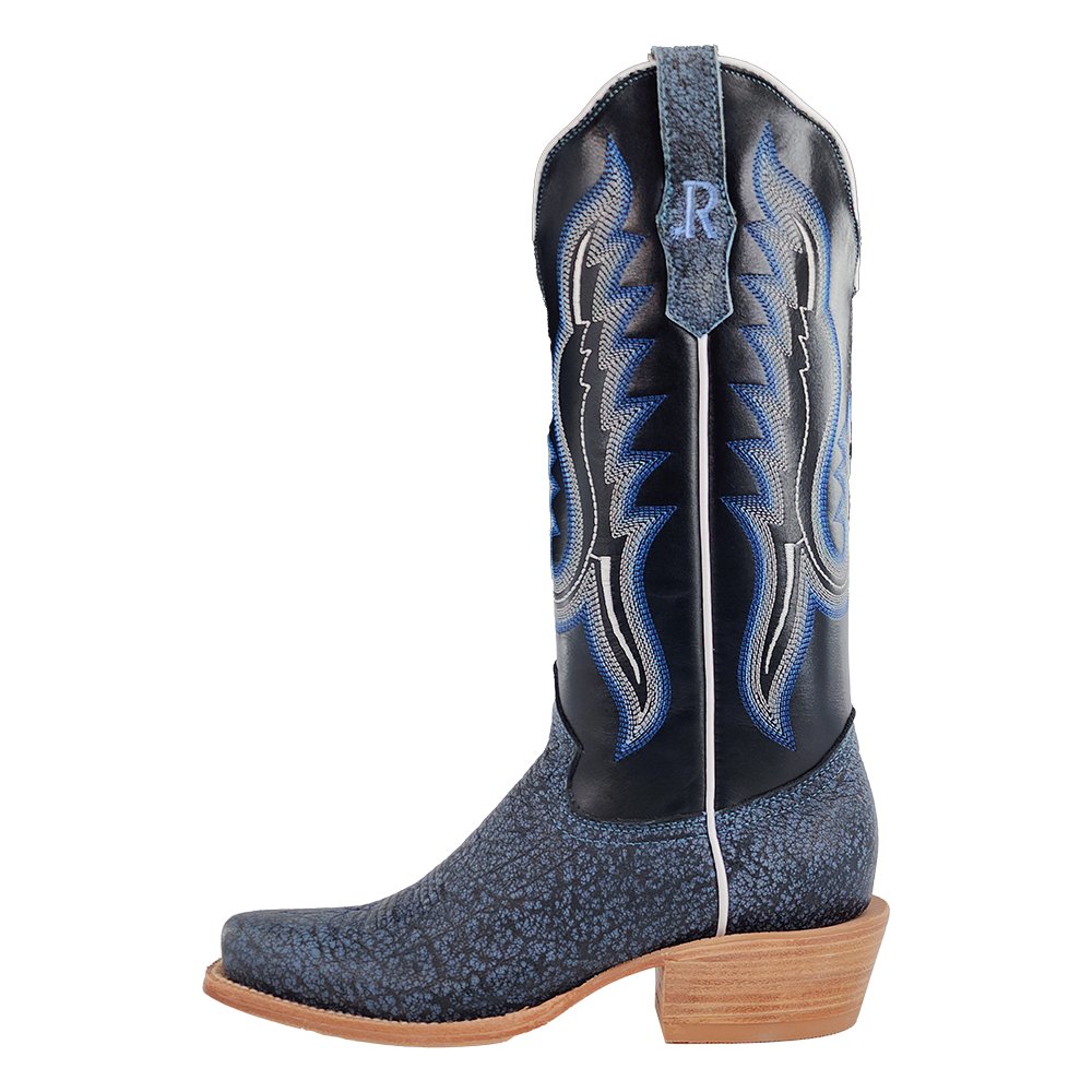 R Watson Women's 13" Midnight Blue Cape Buffalo Cowhide Western Boot - RWL7103 - 1 - 10.5B