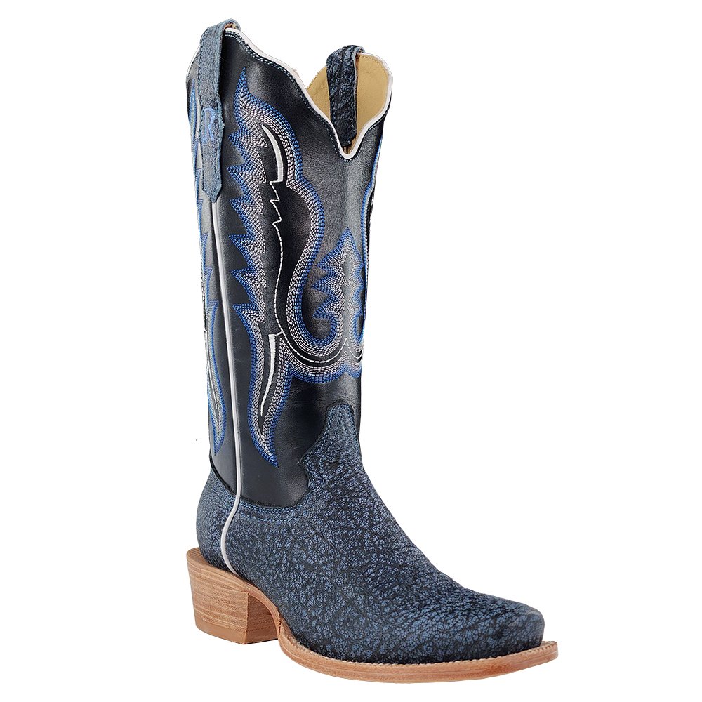 R Watson Women's 13" Midnight Blue Cape Buffalo Cowhide Western Boot - RWL7103 - 1 - 10.5B