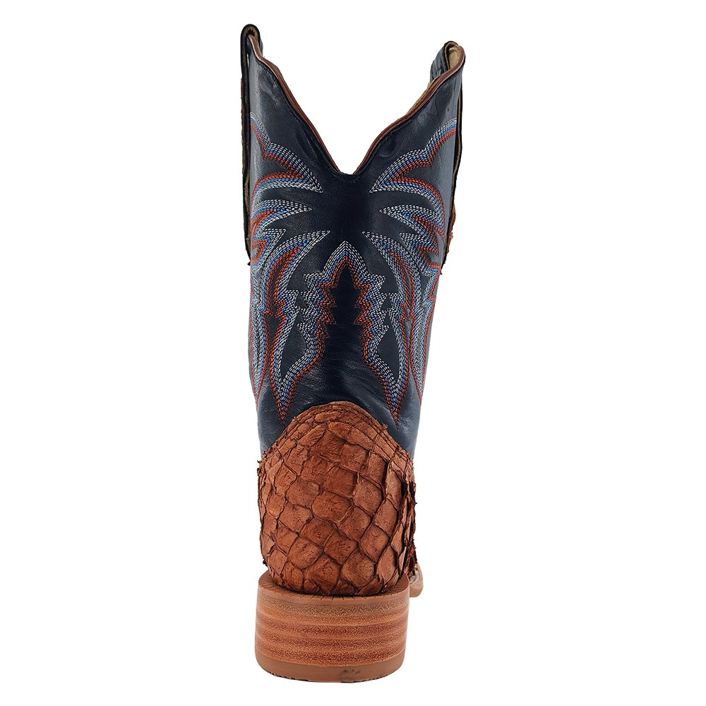 R Watson Women's 11" Matte Cognac Pirarucu Cowhide Western Boot - RWL7802 - 2 - 5B