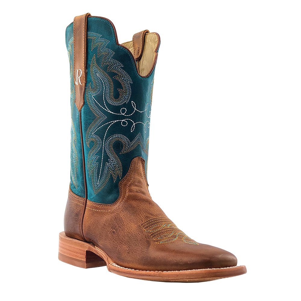 R Watson Women's 11" Azure Honey Wide Square Toe Western Boots - RWL8305 - 2 - 5B