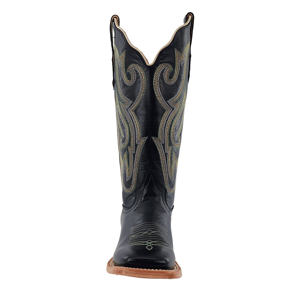 R Watson Women's 14" Black Sinatra Cowhide Western Boot - RWL8310 - 1 - 5B