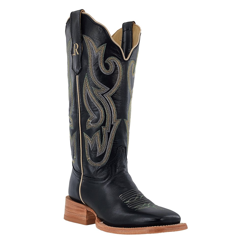 R Watson Women's 14" Black Sinatra Cowhide Western Boot - RWL8310 - 1 - 5B