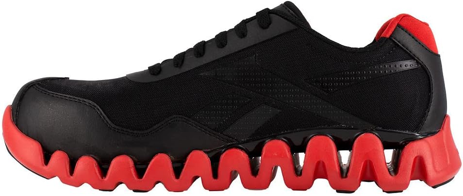 Reebok Men's Zig Pulse Black & Red Composite Toe Work Shoe - RB3016 - 7M