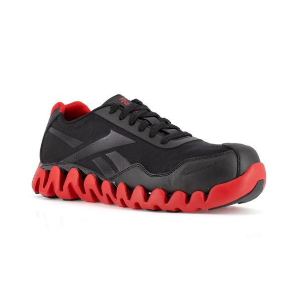 Reebok Men's Zig Pulse Black & Red Composite Toe Work Shoe | Boots Etc
