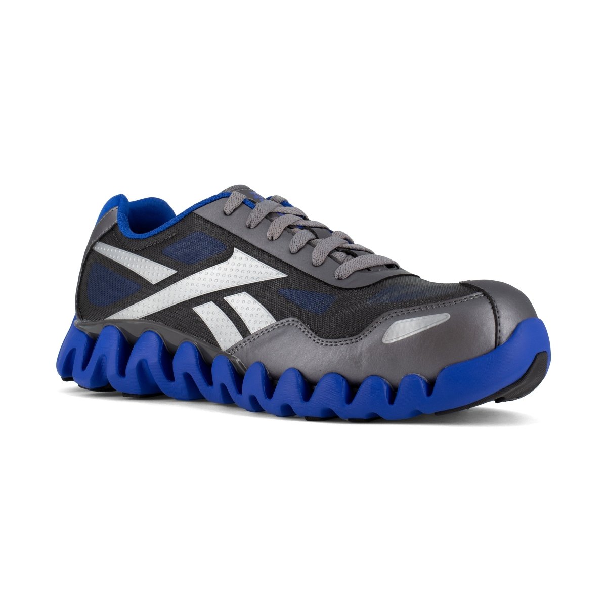 Reebok Men's Blue and Grey Zig Pulse Athletic Lace Up Composite Toe Work Shoe - RB3018 - 4M