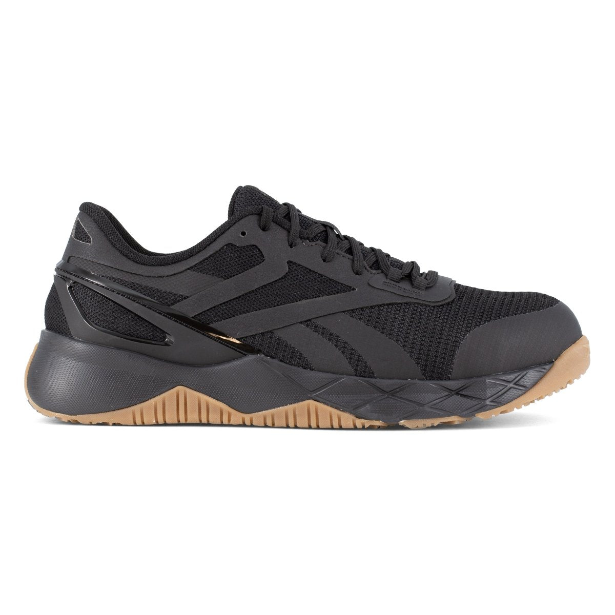 Reebok Men's Black and Brown Athletic Round Toe Nanoflex TR Work Shoe - RB3317 - 7M