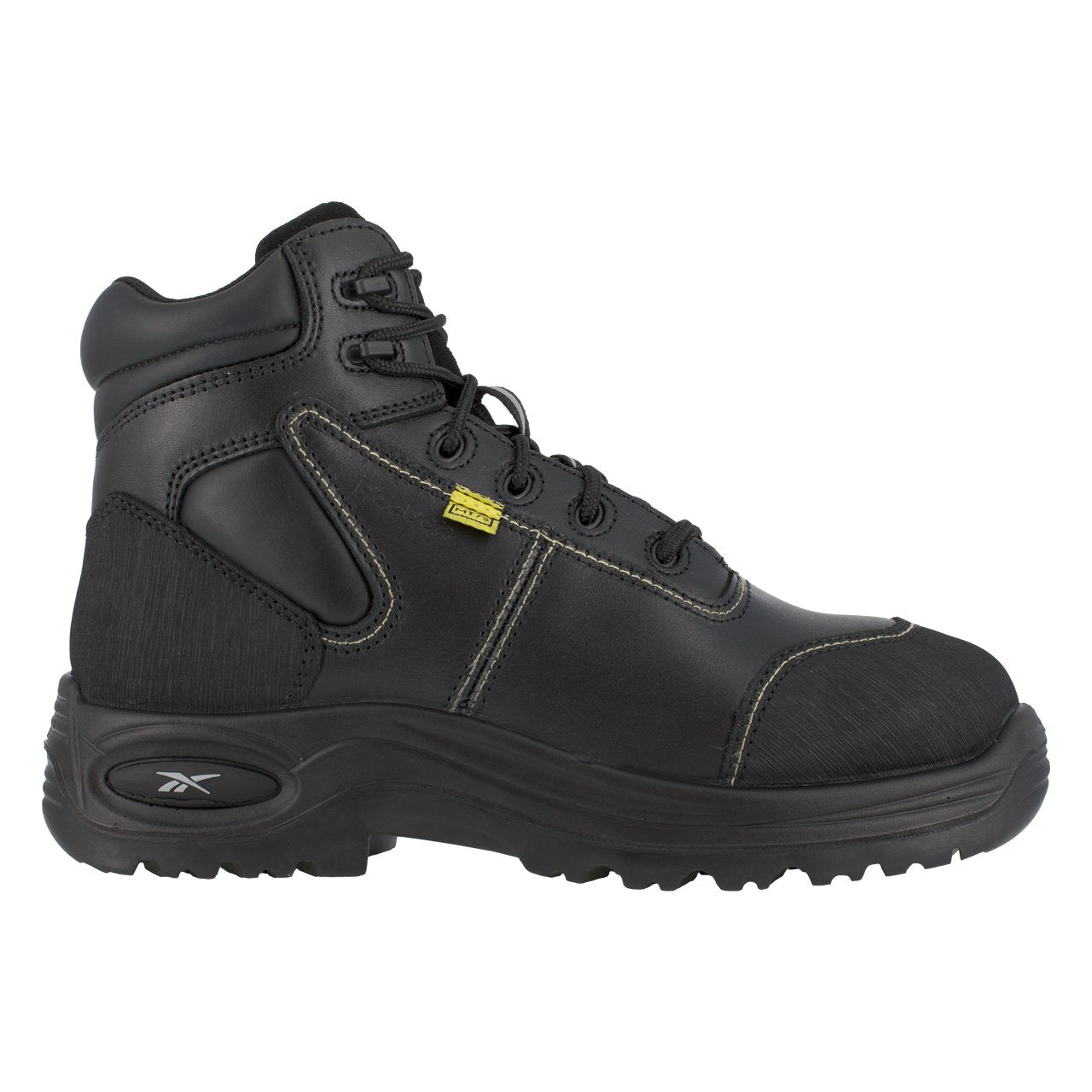 Reebok Men's 6" Trainex Comp Toe Cushguard Internal Met Guard Black Work Boot - RB6755 - 4M