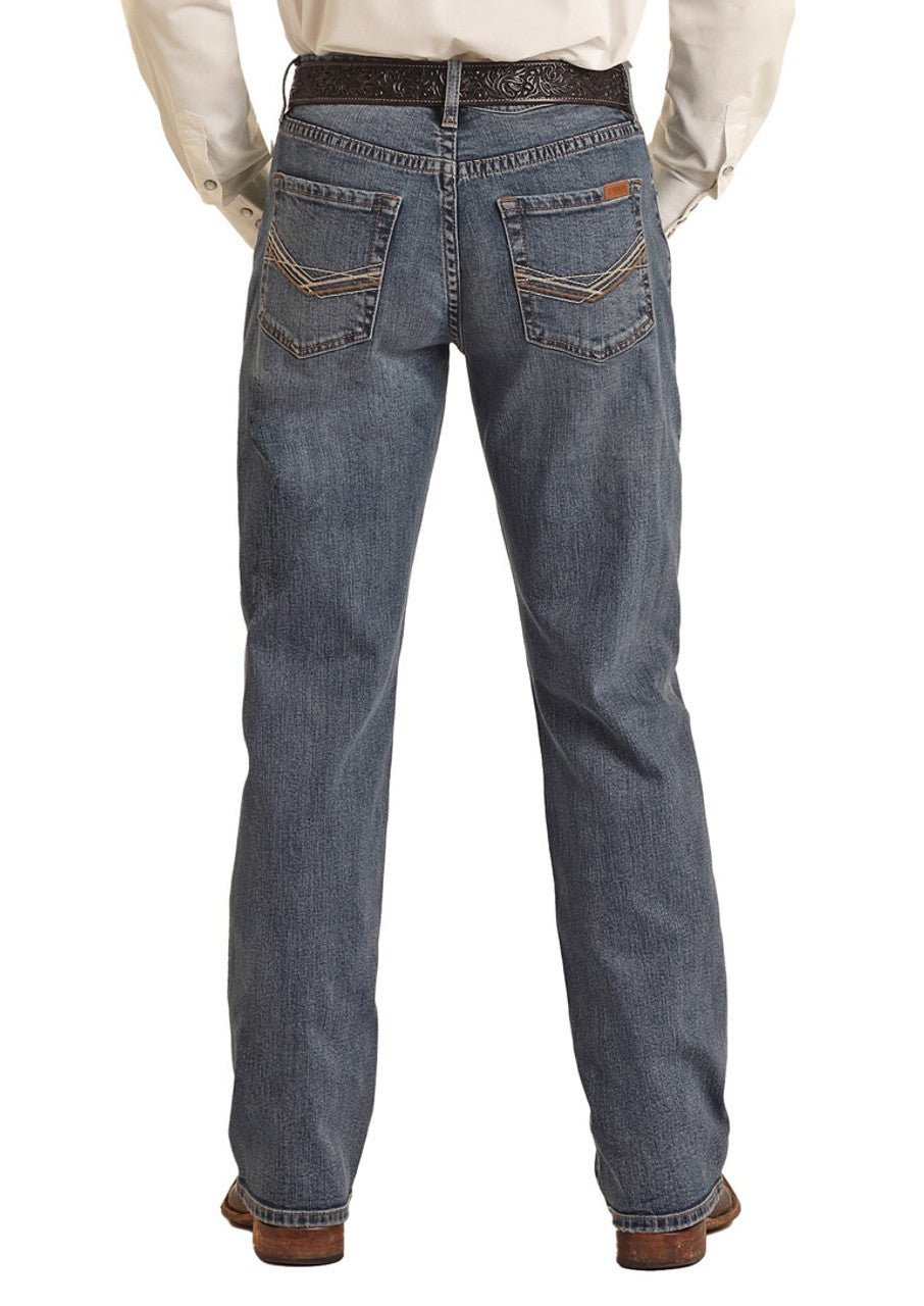 Rock & Roll Denim Men's Medium Vintage 46' Relaxed Tapered Stackable Bootcut Jeans - VMTBD03712 - 28X32