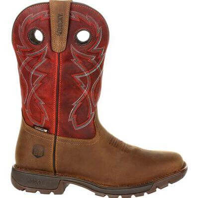 Rocky Men's 11" Brown and Red Legacy 32 Waterproof Square Toe Western Boot - RKW0316 - 8M