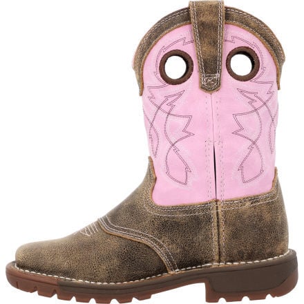 Rocky Girls 8" Little Kids Legacy 32 Pink Square Toe Waterproof Western Boot - RKW0408C - 8.5M