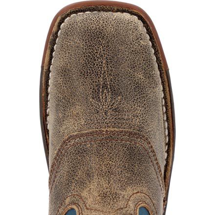 Rocky Boys 8" Big Kids Legacy 32 Brown & Blue Square Toe Waterproof Western Boot - RKW0409Y - 3.5M