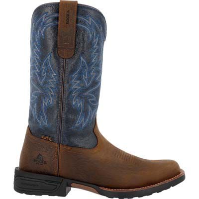 Rocky Men's 12" Square Toe Bronco Waterproof Western Boot - RKW0453 - 7M