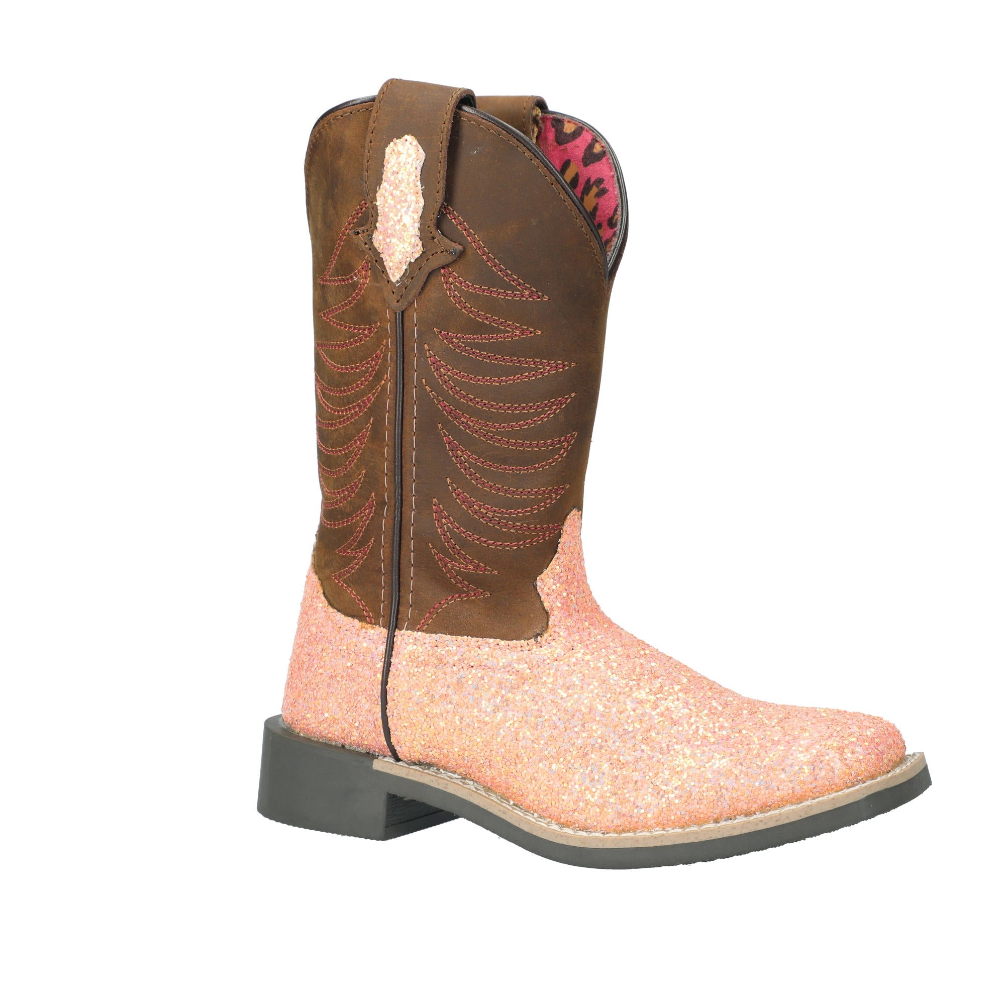 Smoky Mountain Youth Ariel Pink Glitter Crazy Horse Leather