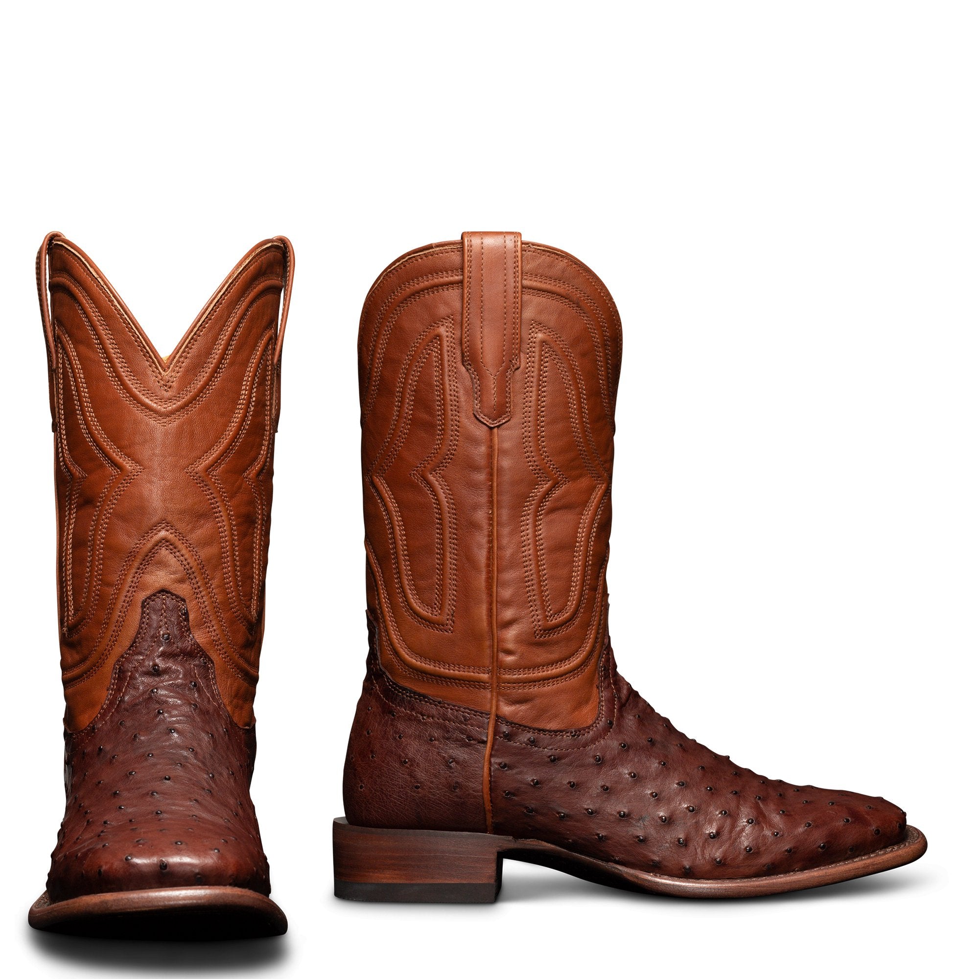 Tecovas Men's The Emmitt Mahogany Ostrich Boot - M10032MAH - 7EE