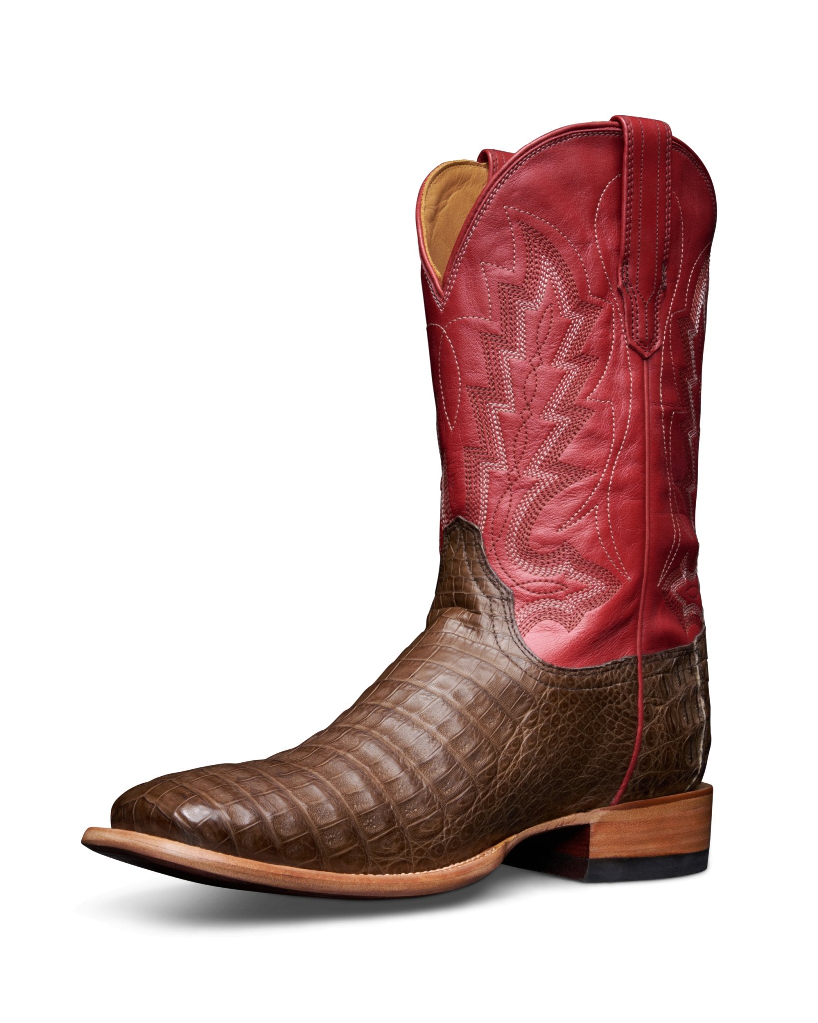 Tecovas Men's The William Granite & Red Caiman Boots - M10069GNR - 7D