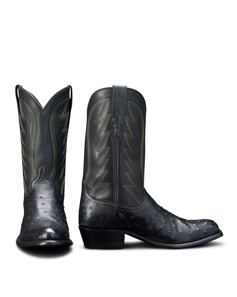 Tecovas Men's The Wyatt Forest & Black Ostrich Boots - M10077FBL - 7D