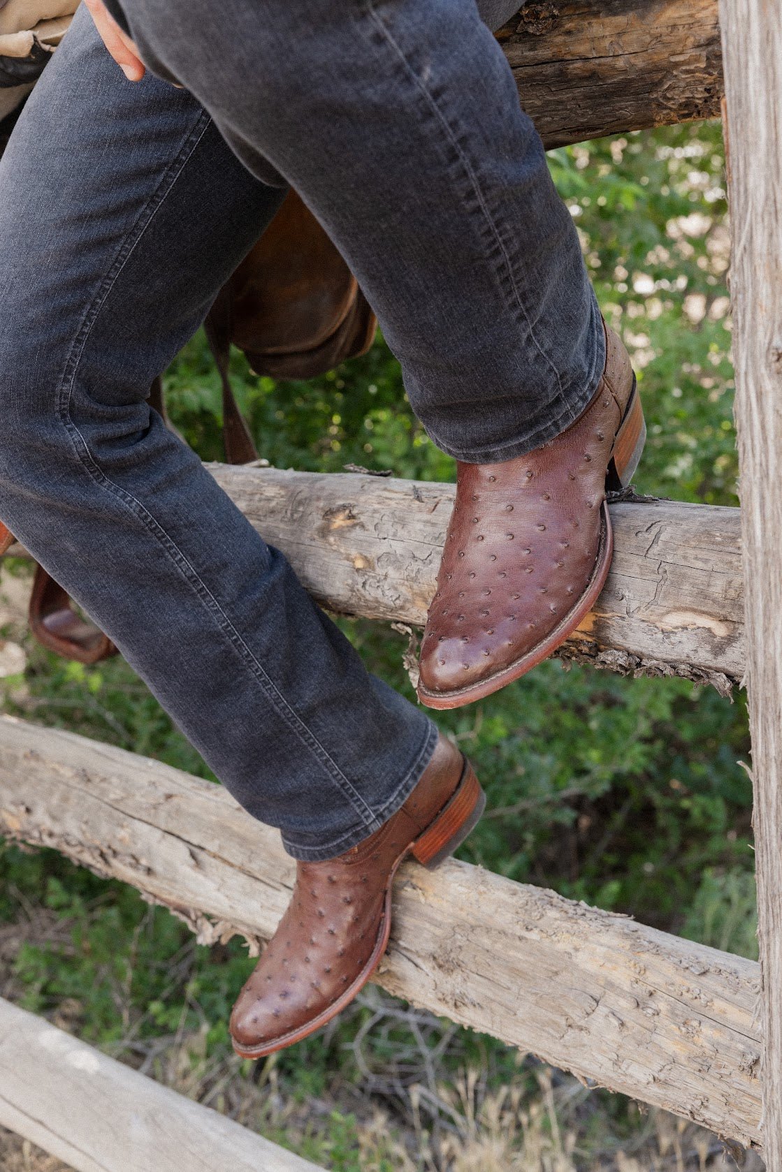 Tecovas Men's The Wyatt II Mahogany Ostrich Boot - M10077MAH - 7EE