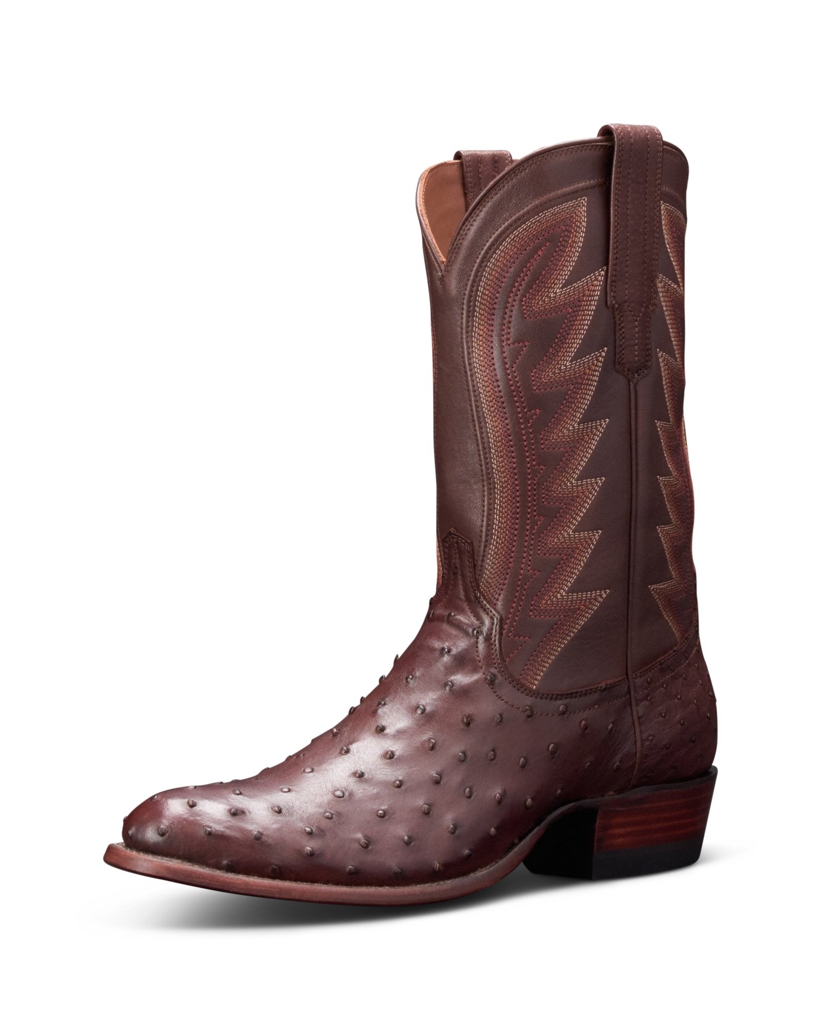 Tecovas Men's The Wyatt II Mahogany Ostrich Boot - M10077MAH - 7EE