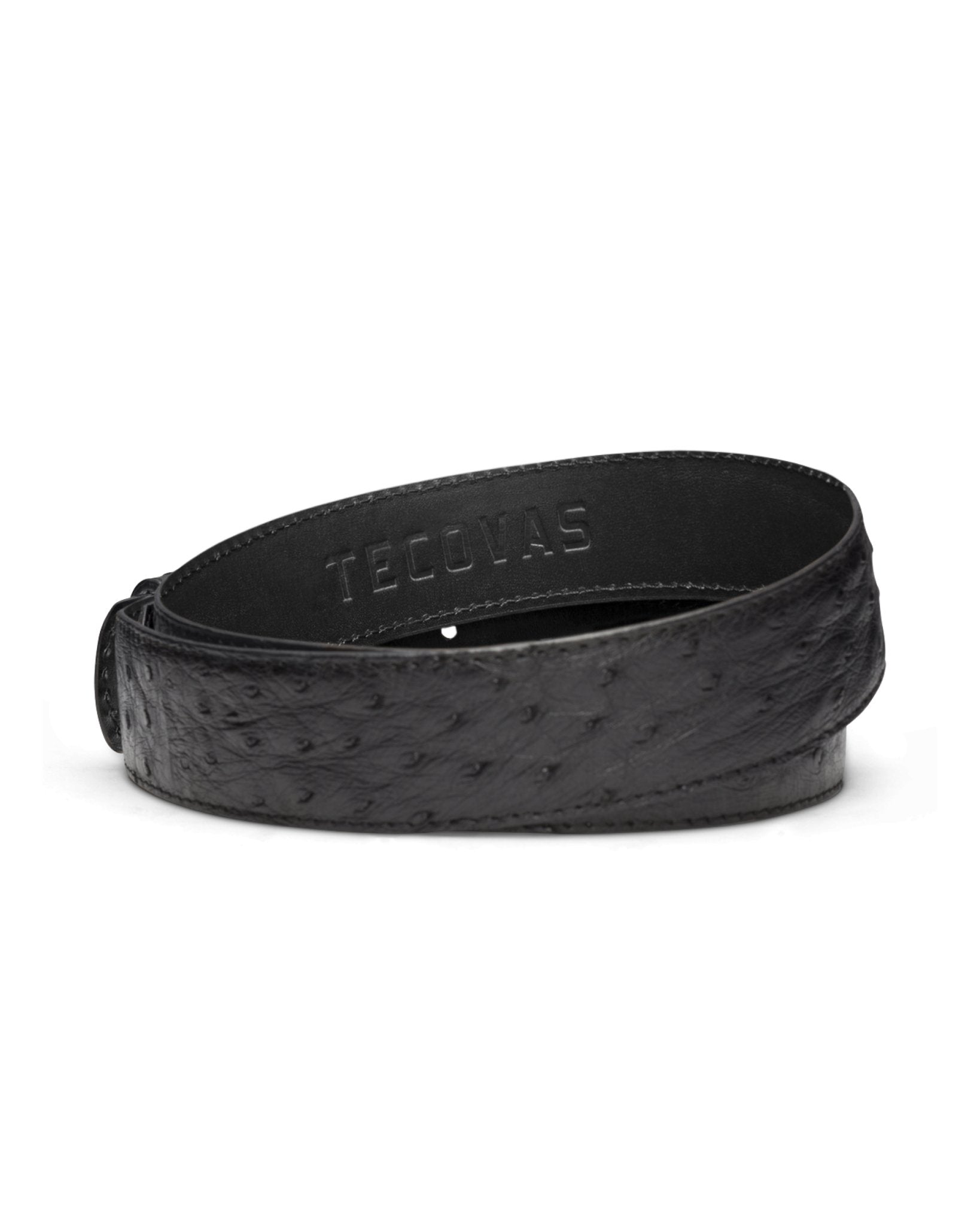 Tecovas Men's Midnight Black Ostrich Belt - M30342MID - 32