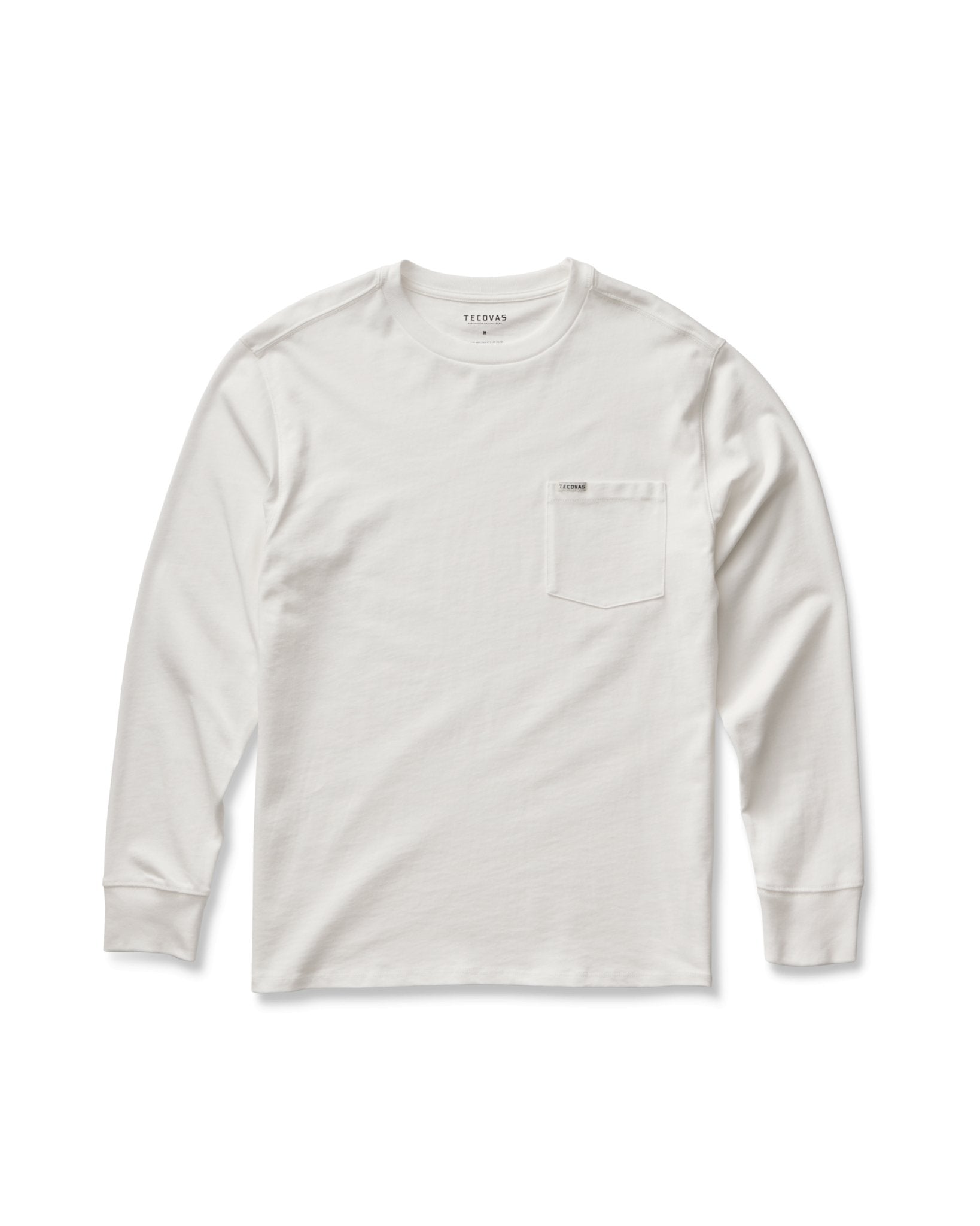 Tecovas Men's Long Sleeve Bone White Standard Issue Pocket T-Shirt - M40145BON - S