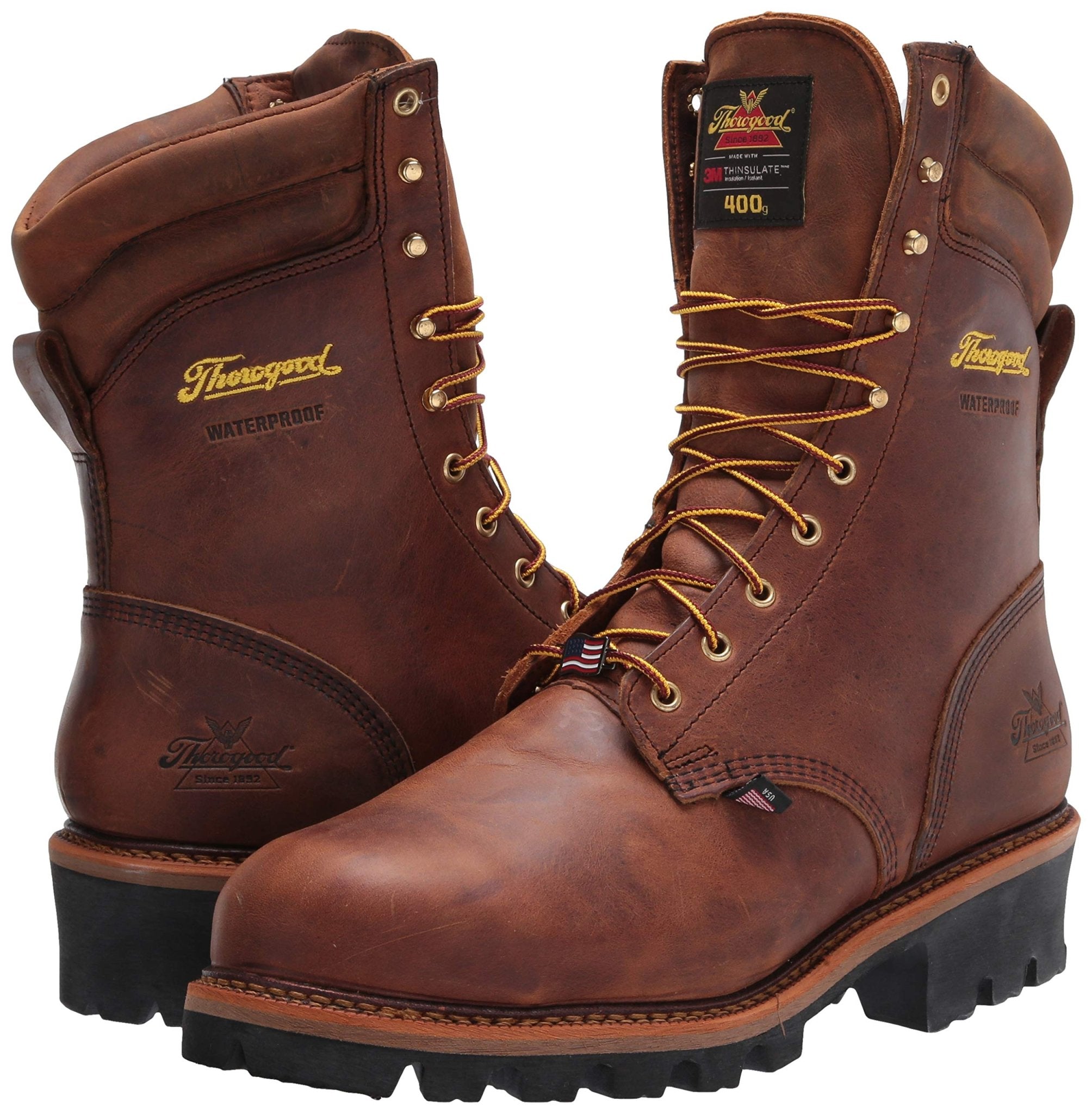 Thorogood Men's 9" Waterproof Logger Series Crazy Horse Round Insulated Steel Toe Work Boot - 804 - 3554 - 8D