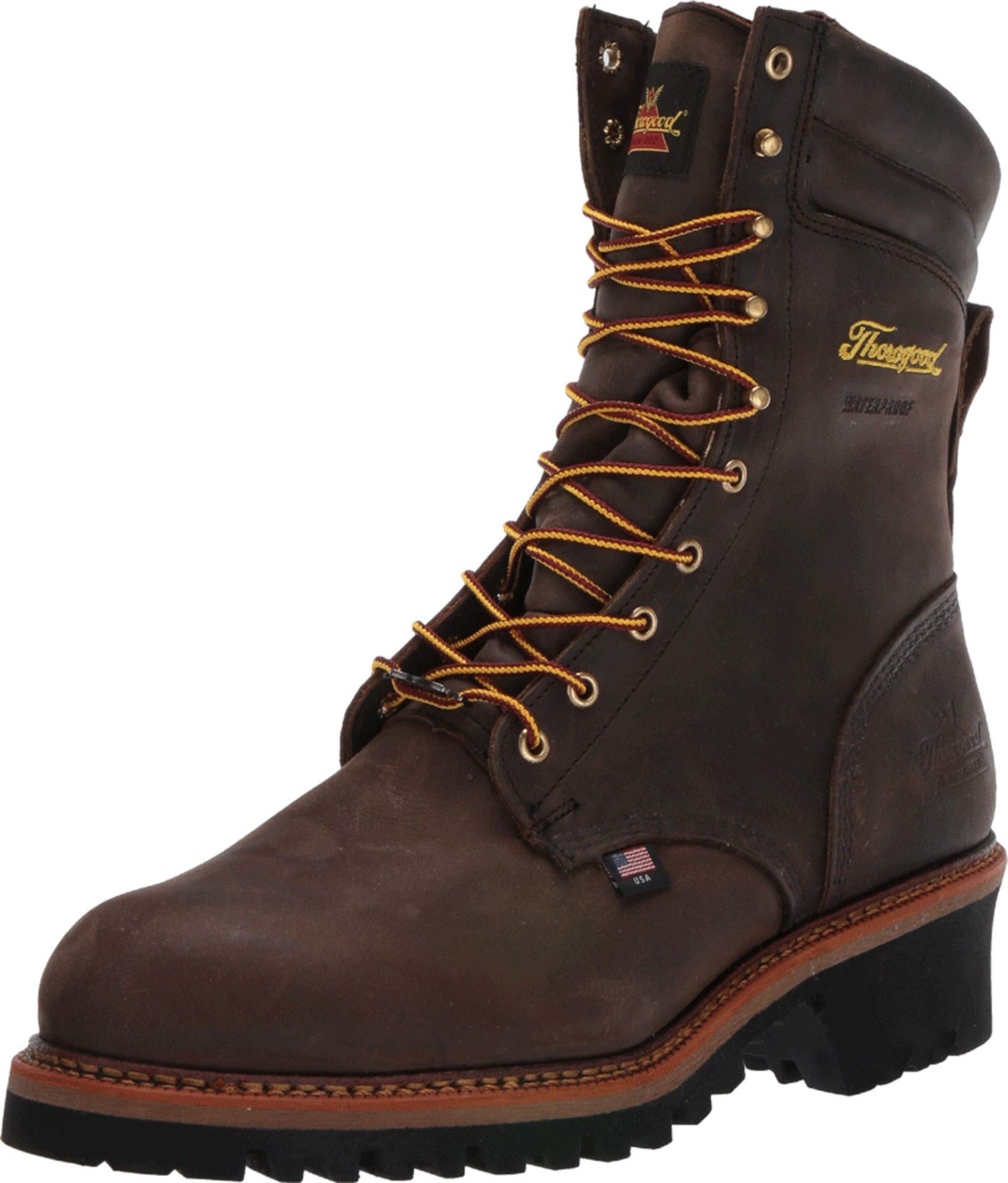 Thorogood Men's 9" Waterproof Logger Series Stud Horse Round Steel Toe Work Boot - 804 - 3555 - 8D