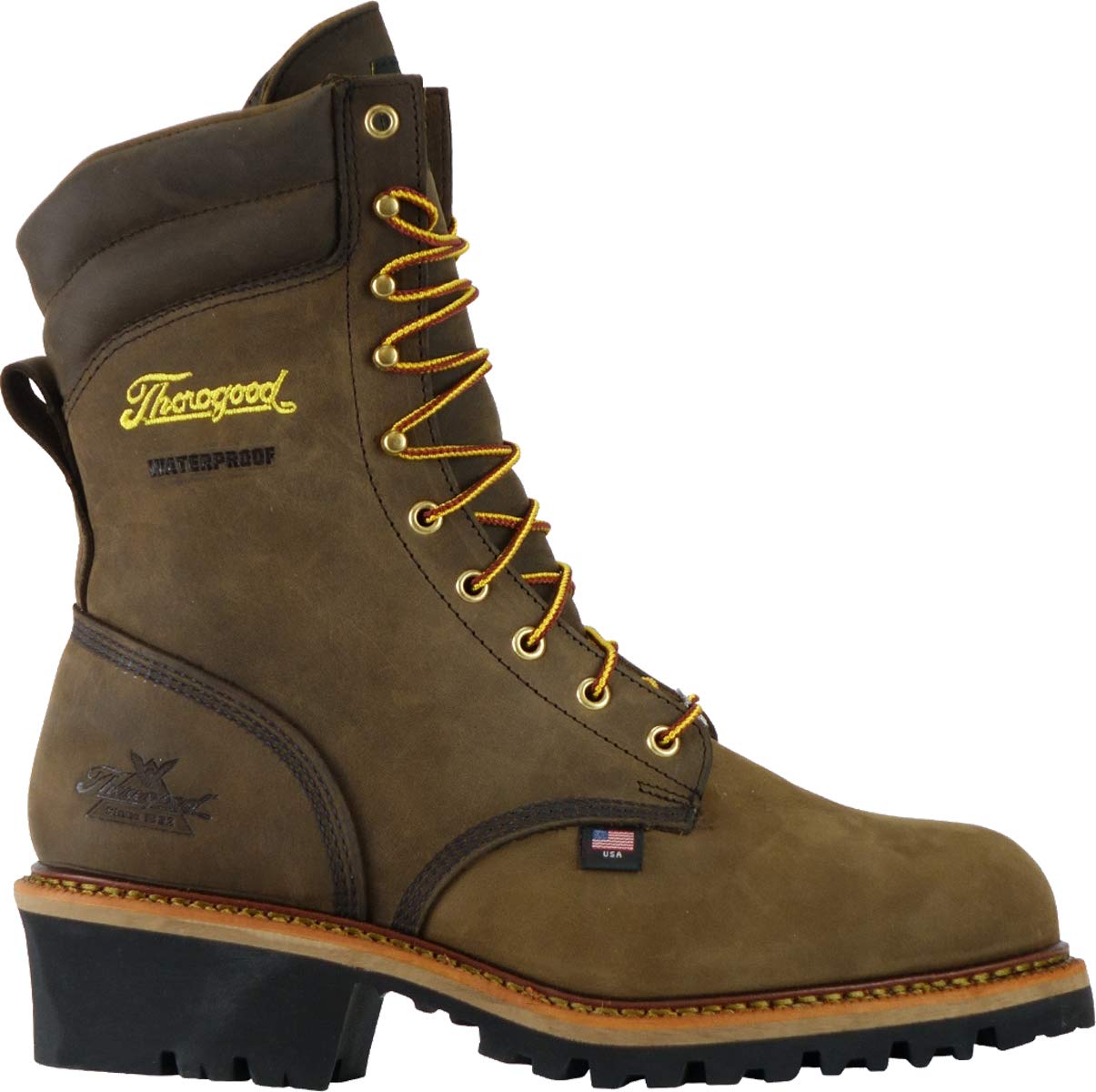 Thorogood Men's 9" Waterproof Logger Series Stud Horse Round Steel Toe Work Boot - 804 - 3555 - 8D