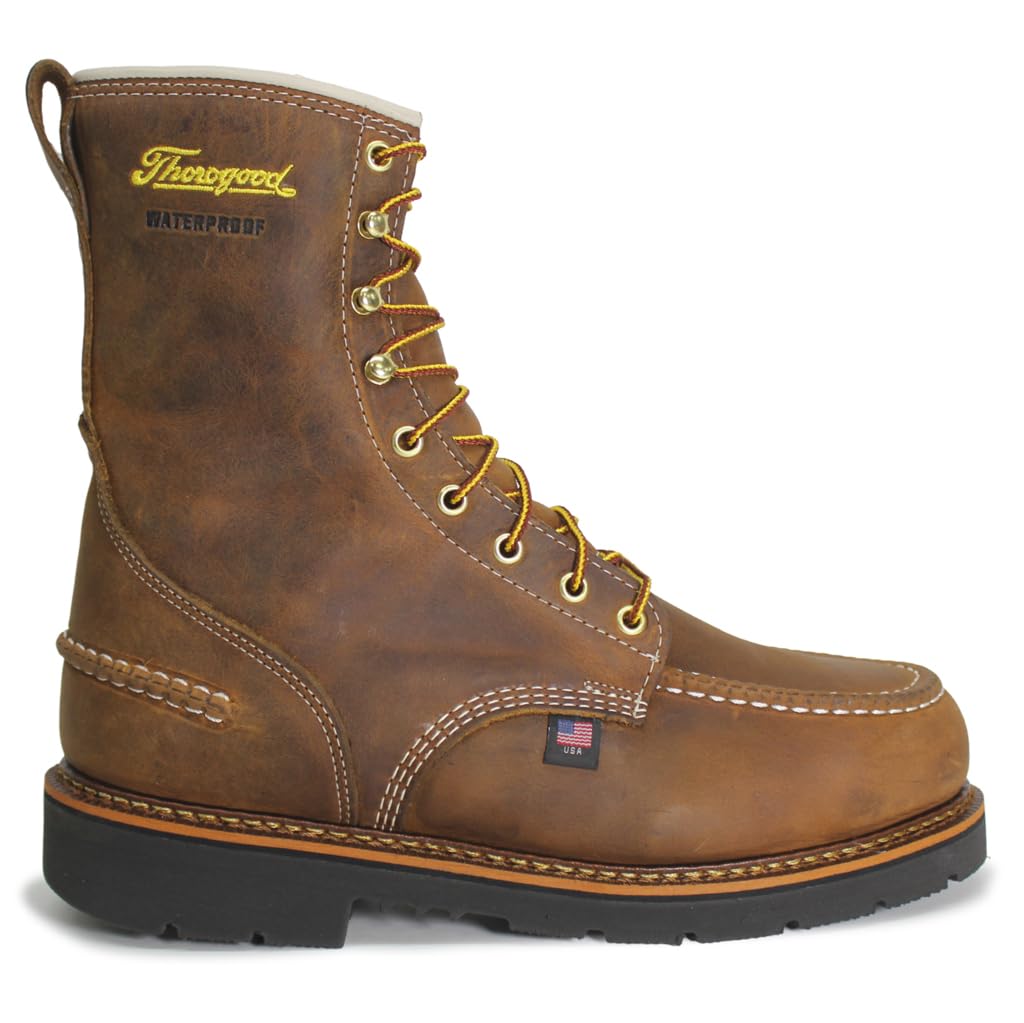 Thorogood Men's 8" Crazy Horse Moc Safety Toe Work Boot - 804 - 3898 - 8D