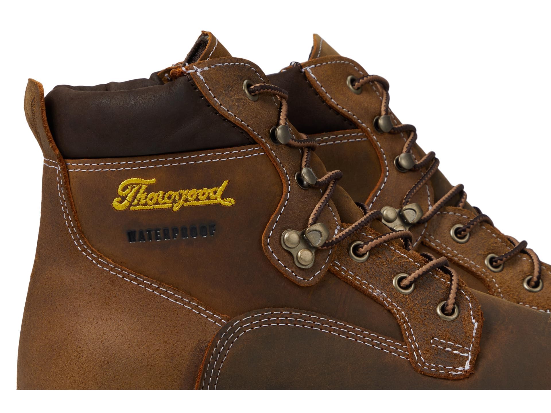 Thorogood Men's 6" Waterproof Crazy Horse Round Safety Toe 90 Heel Work Boot - 804 - 4144 - 5D