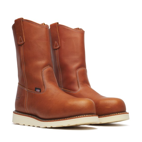 thorogood tobacco moc toe Men's 6" American Heritage Work Boot 9.5 Lacing system for flexible fit Thorogood Men's American Heritage Wedge
