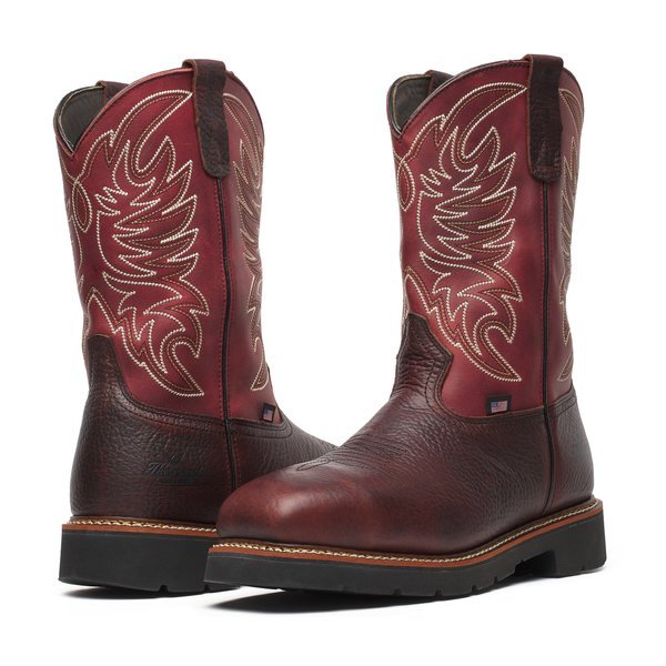 Thorogood Men's 11" Chili & Crimson Waterproof Square Comp Toe Western Work Boot - 804 - 4322 - 7D