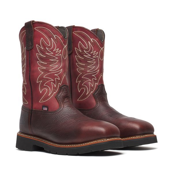 Thorogood Men's 11" Chili & Crimson Waterproof Square Comp Toe Western Work Boot - 804 - 4322 - 7D