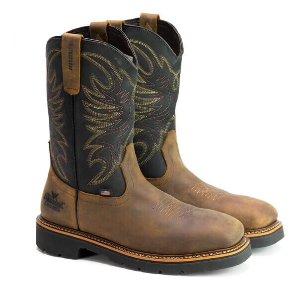 Thorogood Men's 11" Waterproof Western Wellington Square Steel Toe Work Boot - 804 - 4330 - 7D