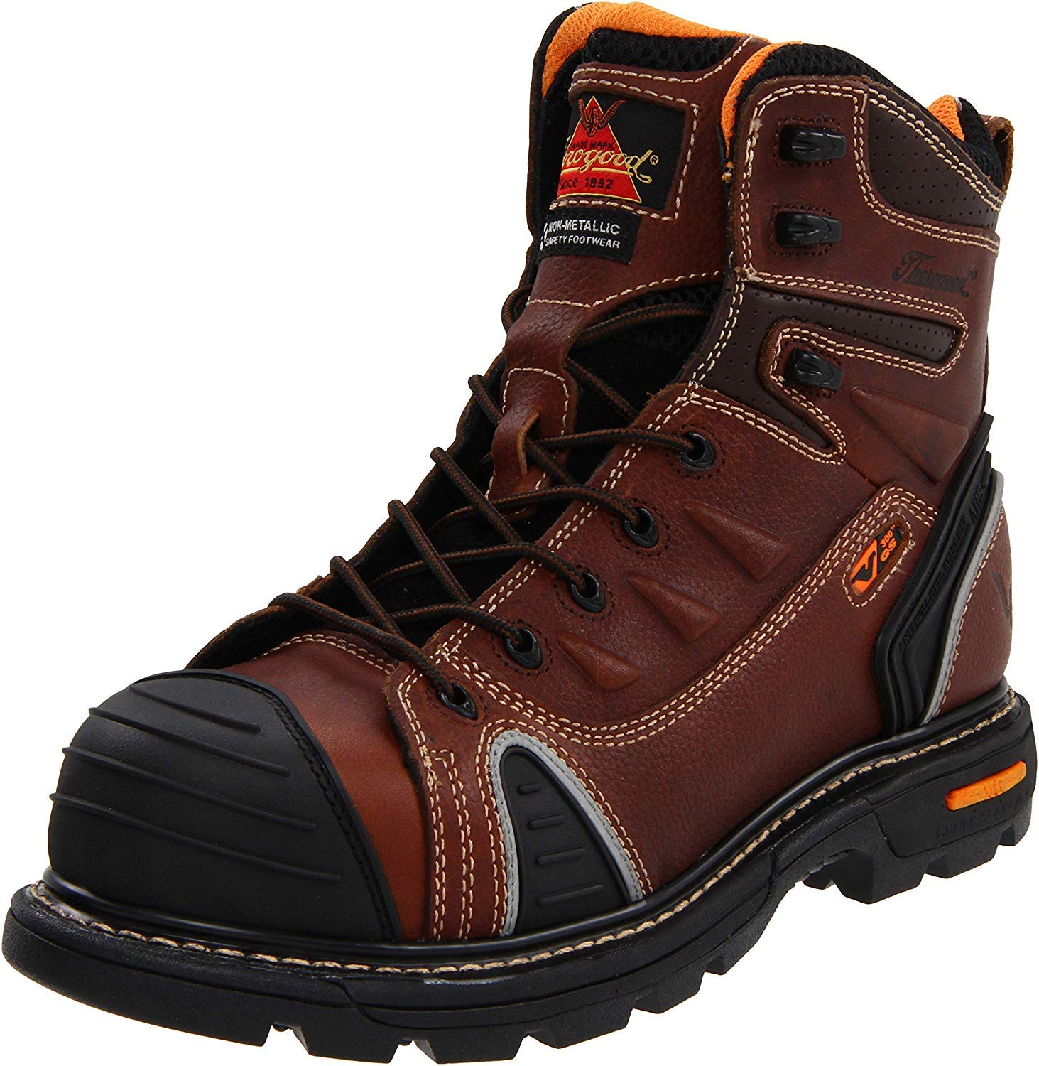 Thorogood Men's 6" GenFlex2 Series Brown Round Composite Safety Cap Toe Work Boot - 804 - 4445 - 7M