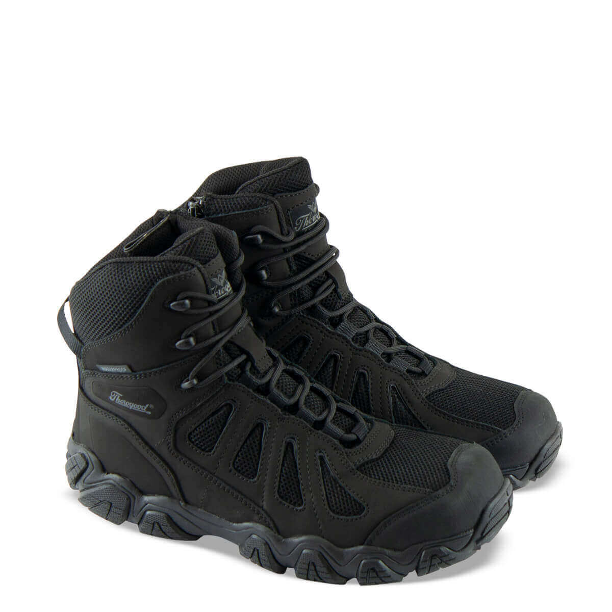 Thorogood Men's 6" Waterproof Side - Zipper Black Hiker Round Composite Toe Work Boot - 804 - 6290 - 8M