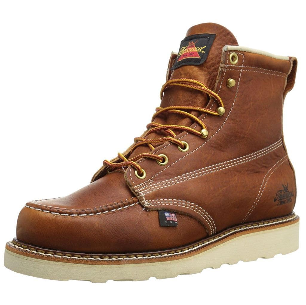 Thorogood Men's 6" Maxwear Wedge American Heritage Tobacco Moc Toe Work Boot - 814 - 4200 - 5D