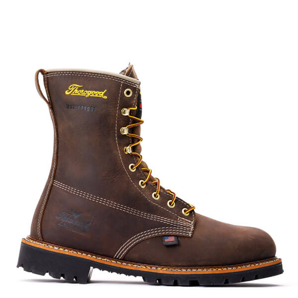 Thorogood Men's 8" American Legacy Waterproof + Insulated Crazy Horse Round Toe Work Boot - 814 - 4520 - 7D