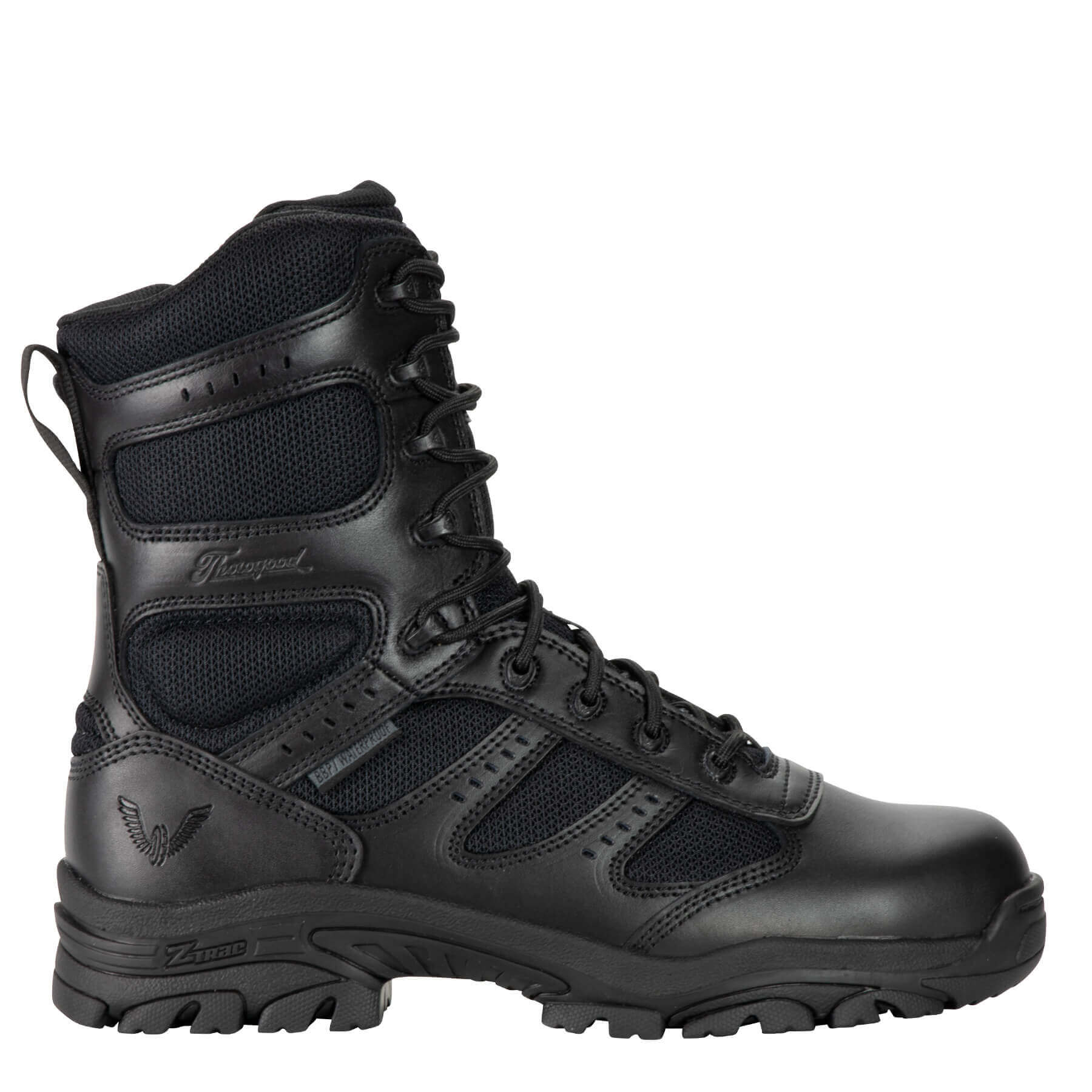 Thorogood Men's 8" Waterproof Side Zipper Black Uniform Work Boots - 834 - 6219 - 4M