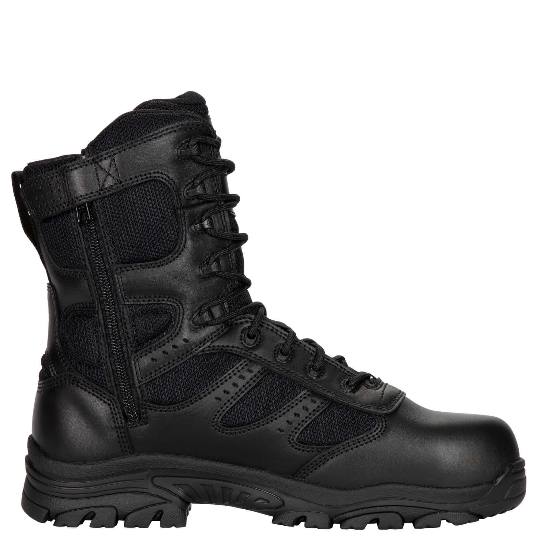 Thorogood Men's 8" Waterproof Side Zipper Black Uniform Work Boots - 834 - 6219 - 4M