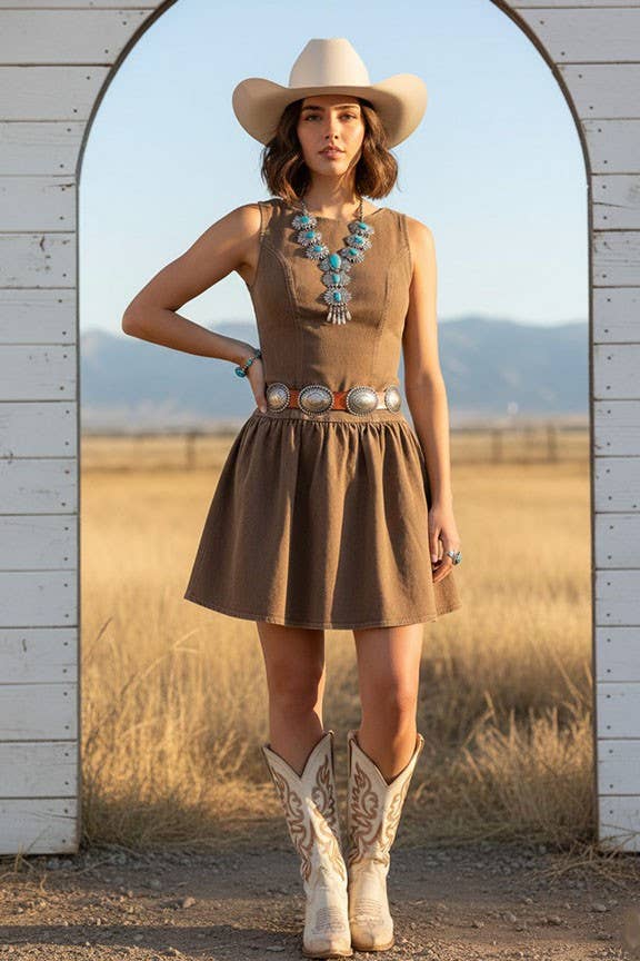 TIMING Prairie Charm Stretch Denim Dress