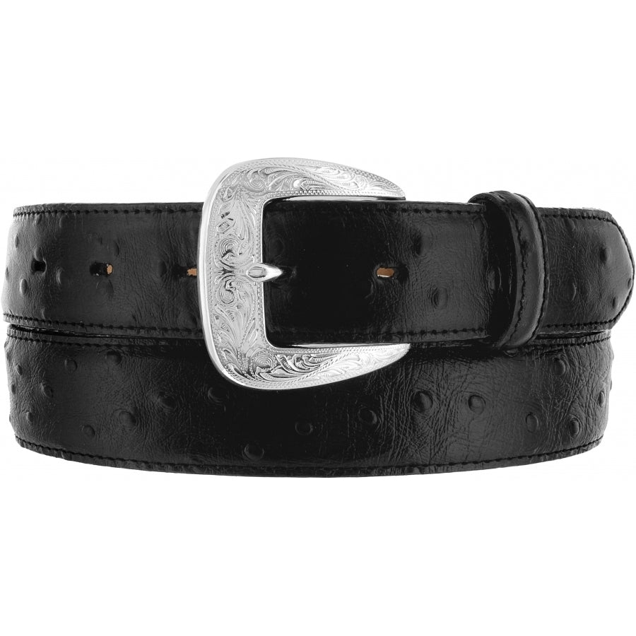 Tony Lama Men's Ostrich Print Dress Belt Black - 1373L - 26