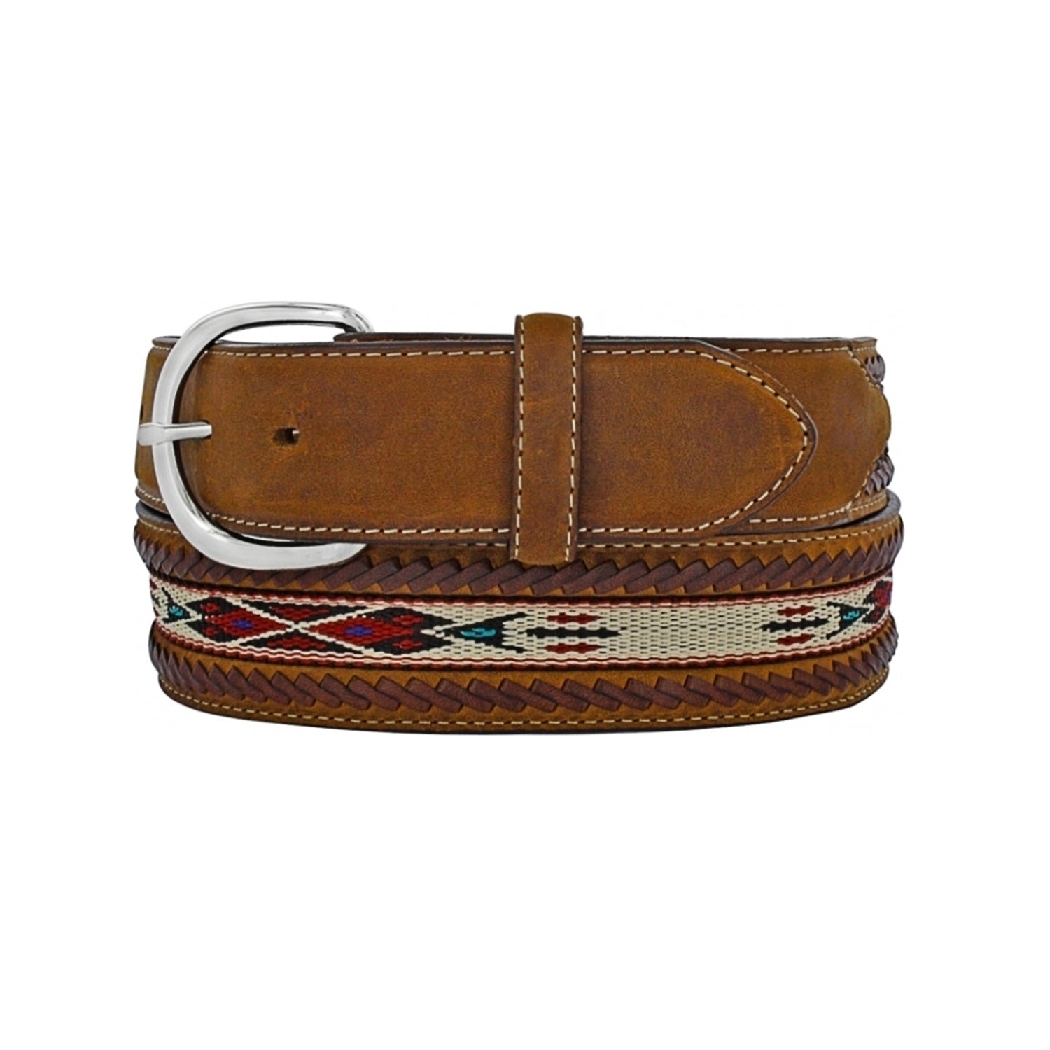 Tony Lama Men's Laced Edge Horse Hair Ribbon Belt Bark - 5A109 - 28