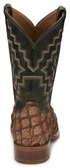 Tony Lama Men's 11" Leviathan Pirarucu Wide Square Toe Western Boot - 6082 - 8D