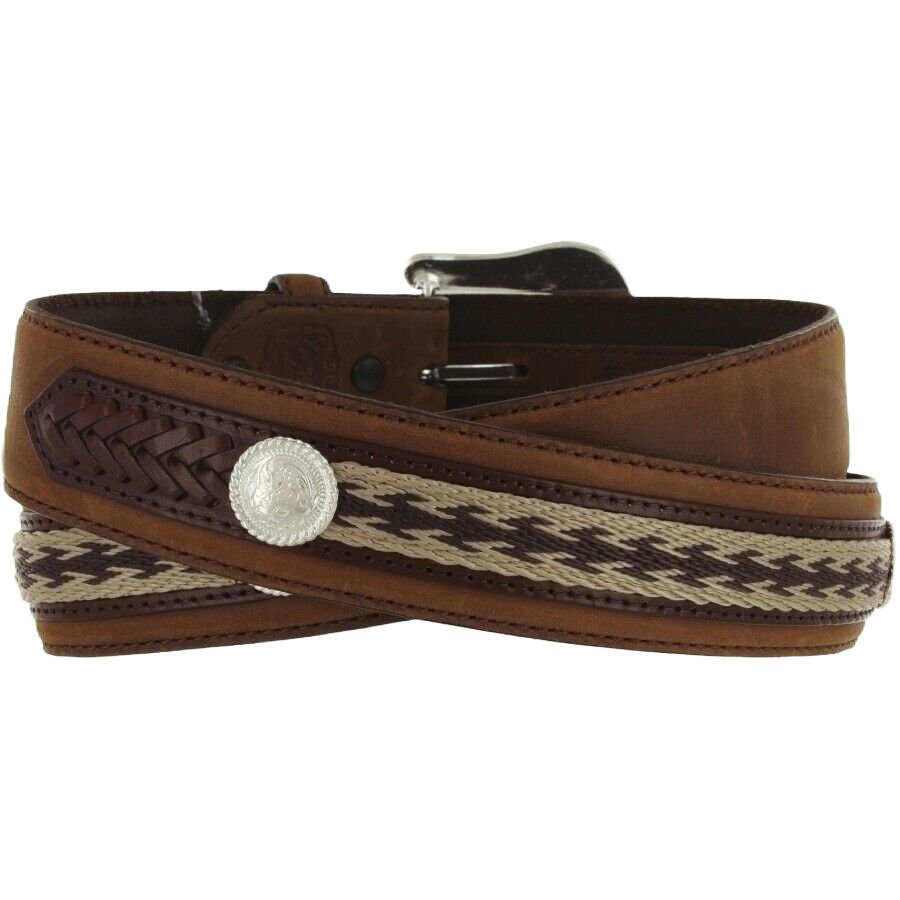 Tony Lama Men's The Duke Center Applique Bark Western Belt - 7239L - 30