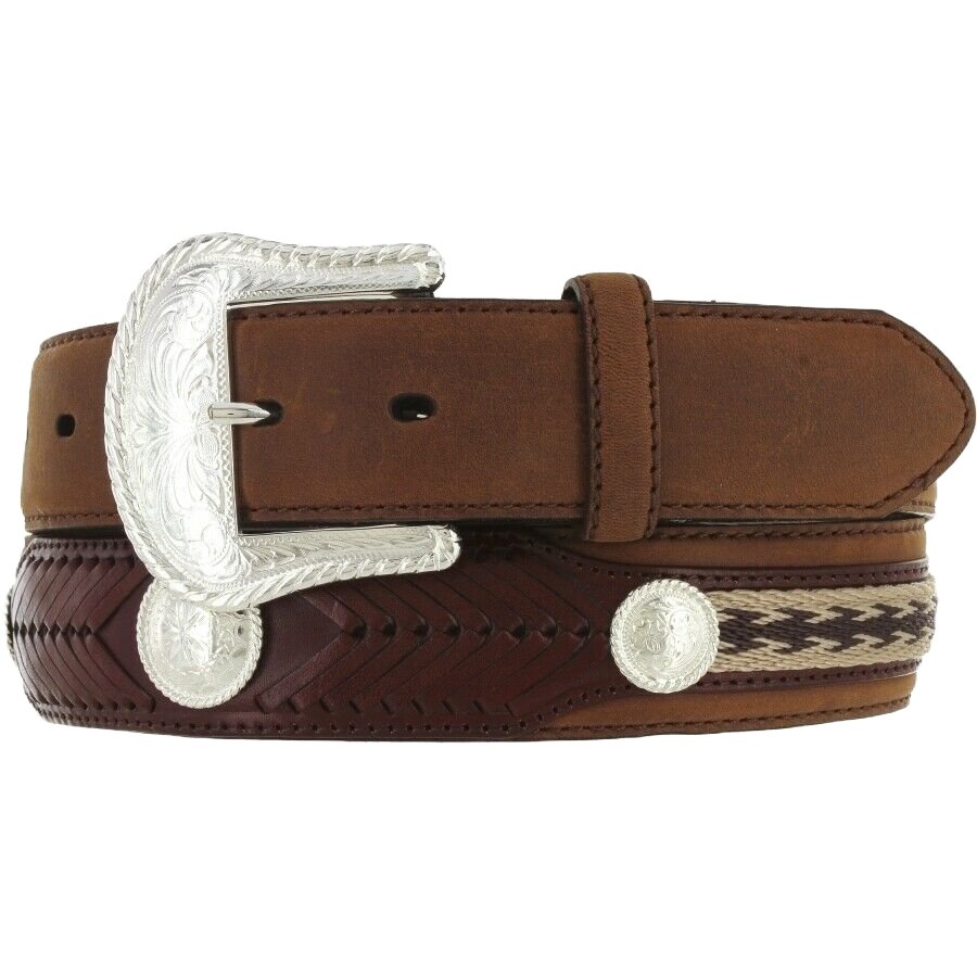 Tony Lama Men's The Duke Center Applique Bark Western Belt - 7239L - 30