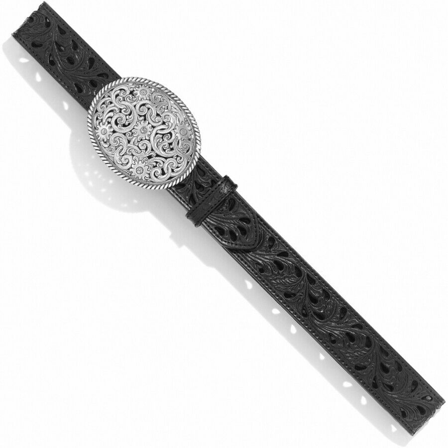 Tony Lama Women's Pierced Filigree Trophy Black Western Belt - C50023 - 26